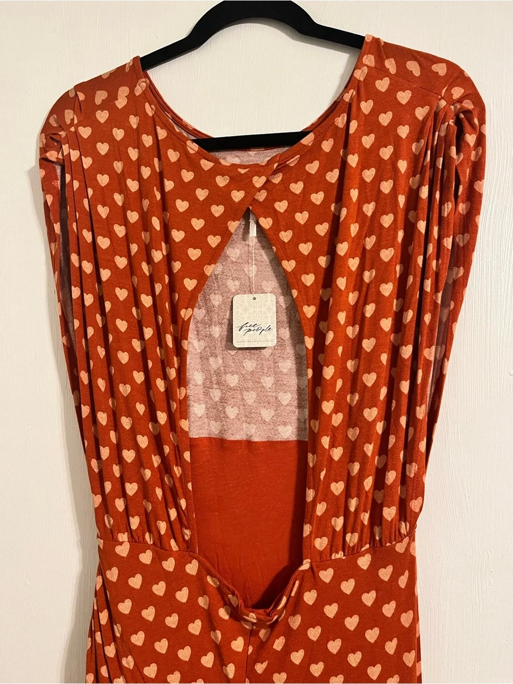 Free People Rust Heart-Print Backless Maxi Dress - Picture 6 of 9